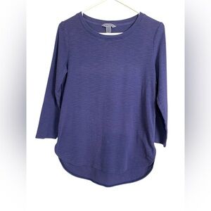 Tommy Bahama 100% Cotton Long Sleeve High Low Tunic, Blue, Stretch